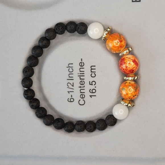 🖤3/$50 Quartz & Ceramic Swirl Handmade Lava Bead Bracelet - Picture 8 of 9